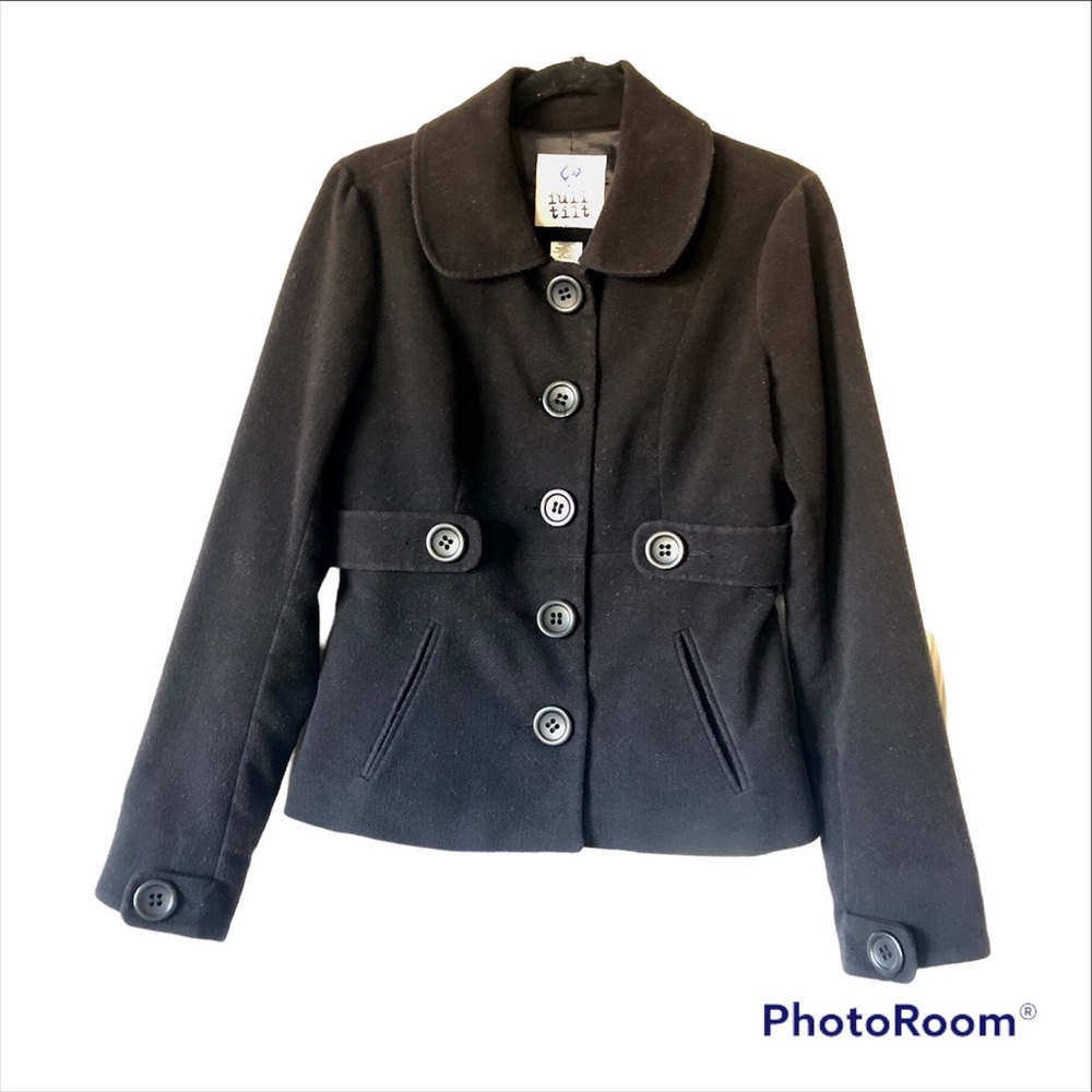 Full Tilt Peacoat Jacket Coat Black Size M with Collar
